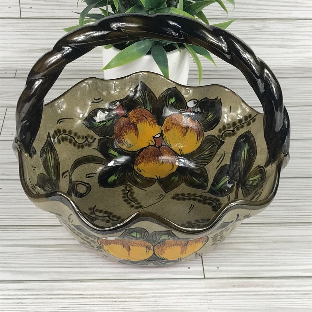 Handmade Ceramic Talavera Mexican Decorative Fruit Basket